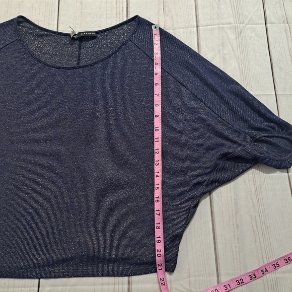 ZARA Basic Blue With Gold Shirt Size S - Picture 2 of 11
